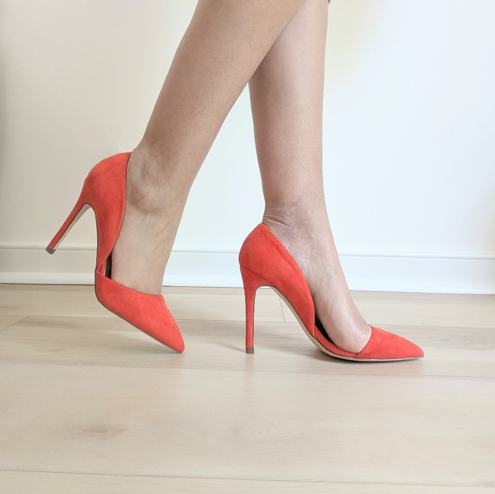 JustFab Elegant Orange 4" Stiletto Heels
